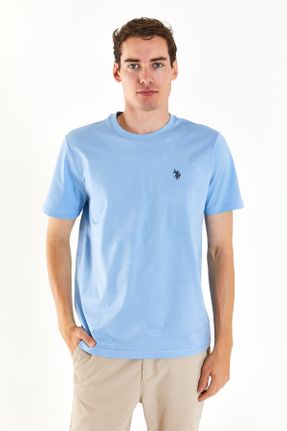 تی شرت آبی مردانه رگولار یقه گرد تکی کد 828927065