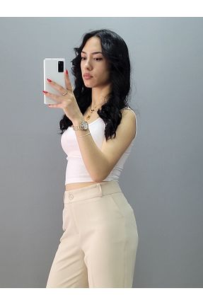 شلوار بژ زنانه پارچه IŞILTI - کد 828760995