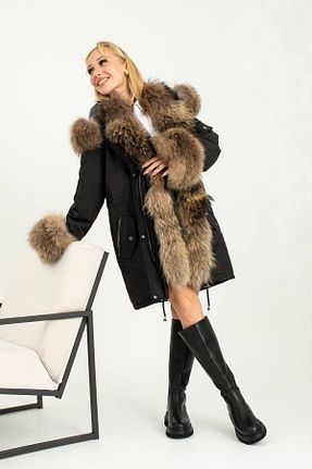 کاپشن مشکی زنانه گشاد MALVİNEYU - کد 828764789