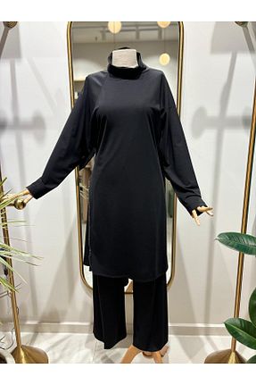 ست بالاتنه و پائین تنه مشکی زنانه بافتنی qupra - کد 828880681