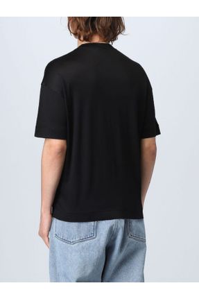 تی شرت مشکی مردانه یقه گرد رگولار تکی طراحی کد 828888847