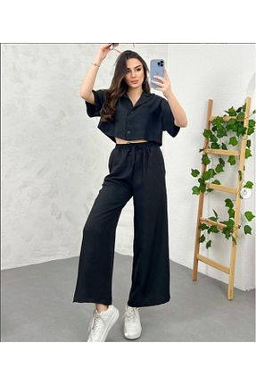 ست بالاتنه و پائین تنه مشکی زنانه بافتنی modazoom - کد 828997530