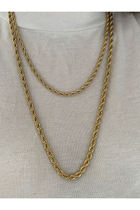 گردنبند استیل ( فولاد ) طلائی زنانه استیل ضد زنگ Pinery Jewels - کد 828966193