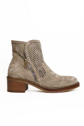 بوت / نیم بوت قهوه ای زنانه چرم خالص Elile Shoes - کد 829071058