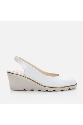 کفش پاشنه بلند پر سفید زنانه چرم طبیعی پاشنه متوسط ( 5 - 9 cm ) پاشنه پر کد 829316078