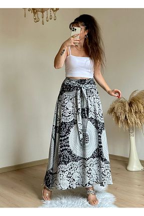 دامن مشکی زنانه ویسکون PARİS - کد 829289487
