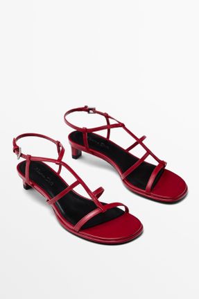 کفش مجلسی قرمز زنانه چرم طبیعی پاشنه کوتاه ( 4 - 1 cm ) پاشنه ساده کد 829341727