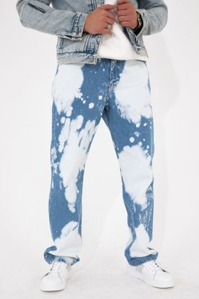 شلوار جین آبی مردانه پاچه راحت فاق بلند جوان کد 771651737