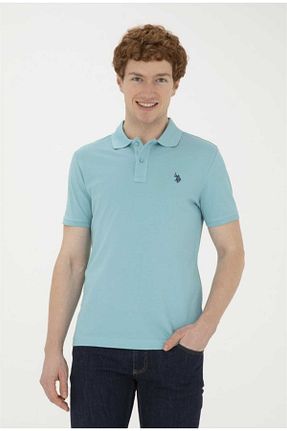 پولوشرت فیروزه ای مردانه پنبه ای U.S. Polo Assn. - کد 832344658
