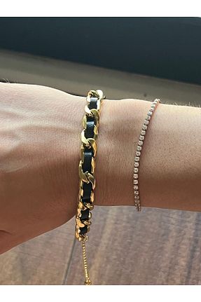 دستبند استیل (فولاد) طلائی زنانه استیل ضد زنگ Vamos Jewelry - کد 832363659