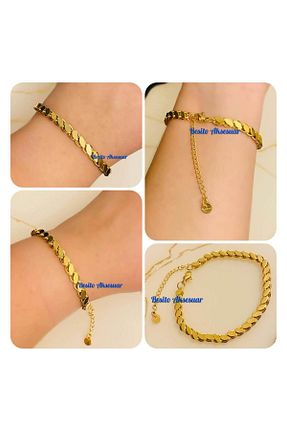دستبند استیل (فولاد) طلائی زنانه استیل (فولاد) Besito Aksesuar - کد 806797274