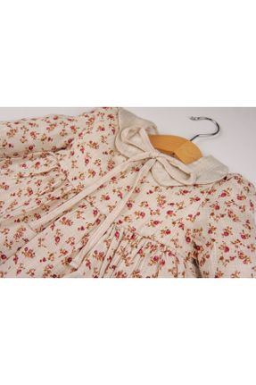 لباس بژ بچه گانه بافتنی پنبه - پلی استر طرح گلدار رگولار آستین-بلند کد 781417732