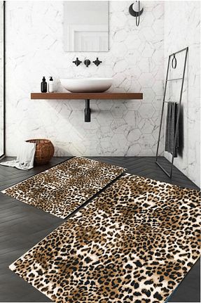 پادری حمام قهوه ای پلی استر Yac Home - کد 816380054
