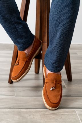 کفش کژوال قهوه ای مردانه جیر پاشنه کوتاه ( 4 - 1 cm ) پاشنه ساده کد 832561261