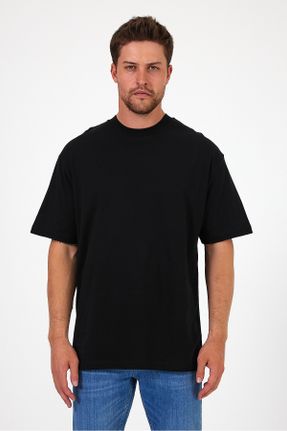 تی شرت مشکی مردانه رگولار یقه گرد کد 832580081