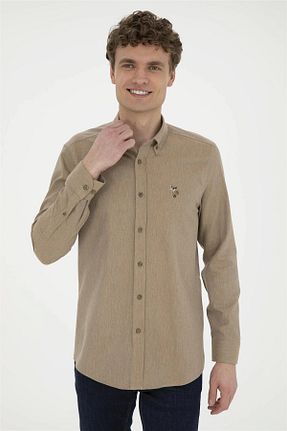 پیراهن خاکی مردانه اسلیم فیت U.S. Polo Assn. - کد 832575107