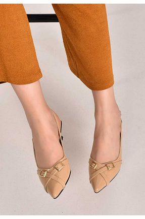 کفش پاشنه بلند کلاسیک بژ زنانه چرم مصنوعی Ressome - کد 818076313