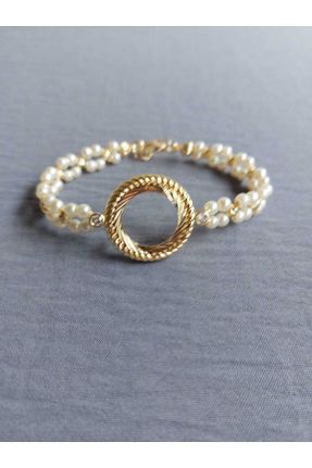 دستبند جواهر طلائی زنانه فولاد ( استیل ) کد 660665602