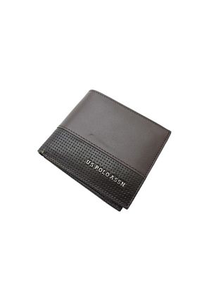 کیف پول قهوه ای مردانه چرم خالص U.S. Polo Assn. - کد 143186084