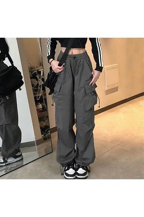 شلوار طوسی زنانه پارچه DENOKMODA - کد 828769843