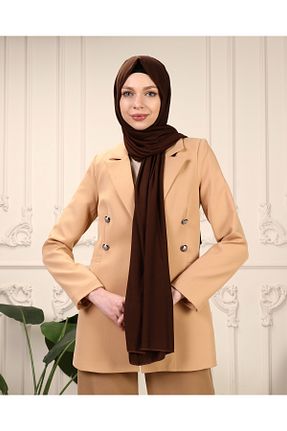 شال قهوه ای زنانه ویسکون DİLNUVAR - کد 828852192