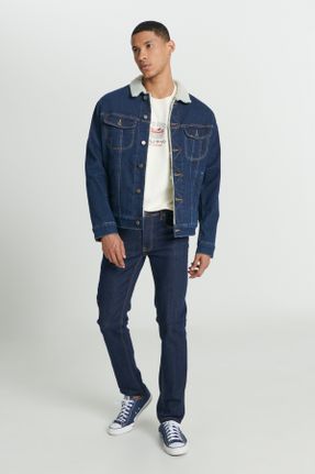 شلوار جین آبی مردانه پاچه ساده پنبه (نخی) کد 828960794