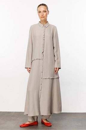 کلاه و ابایا طوسی زنانه بافتنی Micca - کد 829069934