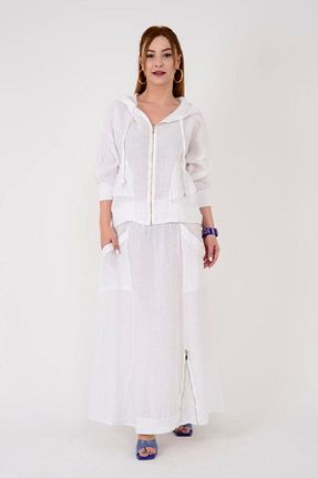 ست بالاتنه و پائین تنه سفید زنانه بافتنی ZTO - کد 829115125