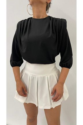 بلوز مشکی زنانه ساده Şamdan - کد 829341598