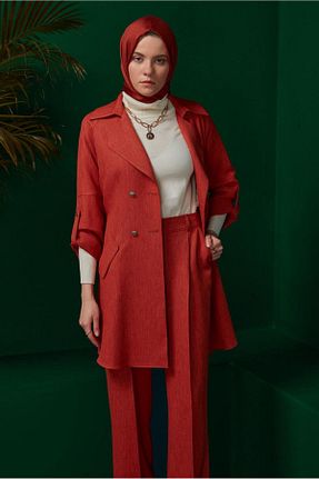 شلوار پارچه ای نارنجی زنانه بلند Alvina - کد 793827514