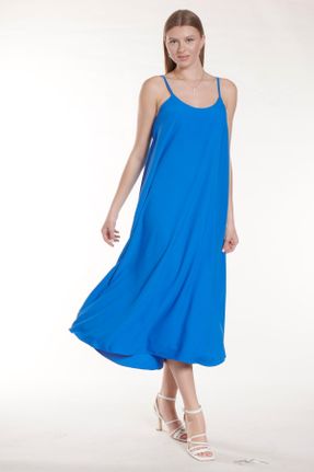 لباس آبی زنانه بافتنی پنبه - پلی استر بیسیک کد 829099499