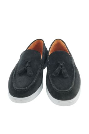 کفش لوفر مشکی مردانه چرم طبیعی پاشنه کوتاه ( 4 - 1 cm ) کد 832451334