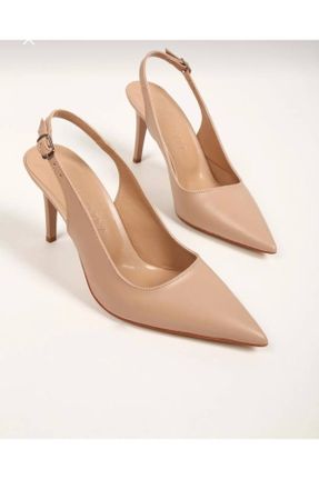 کفش پاشنه بلند کلاسیک بژ زنانه چرم مصنوعی پاشنه نازک پاشنه متوسط ( 5 - 9 cm ) کد 832363695