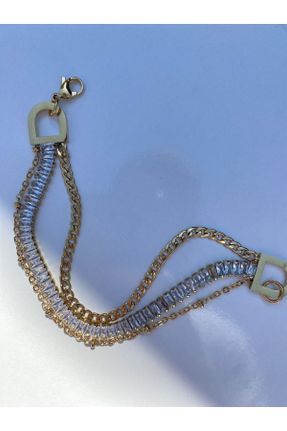 دستبند استیل طلائی زنانه استیل ضد زنگ کد 748893264