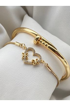 دستبند استیل (فولاد) طلائی زنانه استیل (فولاد) TAKIPORT - کد 810681640