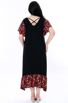 لباس مشکی زنانه مخلوط ویسکون سایز بزرگ بافت کد 832481147