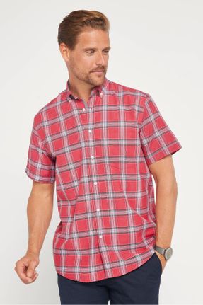 پیراهن مردانه یقه دکمه دار رگولار پنبه - پلی استر کد 832544778