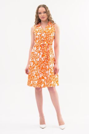 لباس نارنجی زنانه بافتنی پنبه (نخی) گلوژ کد 315743177