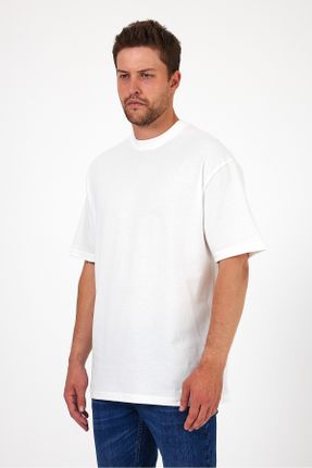 تی شرت سفید مردانه رگولار یقه گرد کد 832586395