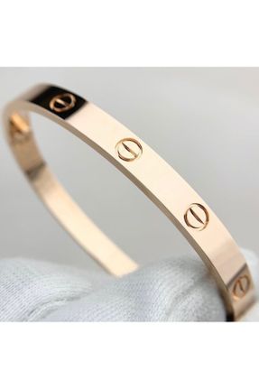 دستبند استیل طلائی زنانه فولاد ( استیل ) کد 829046528