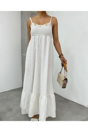 لباس سفید زنانه بافتنی پارتی کد 832571549