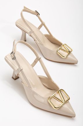 کفش پاشنه بلند کلاسیک بژ زنانه چرم مصنوعی پاشنه متوسط ( 5 - 9 cm ) پاشنه نازک کد 808477875