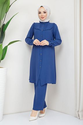 ست بالاتنه و پائین تنه حجاب سرمه ای زنانه رگولار BELLİNA - کد 736766961