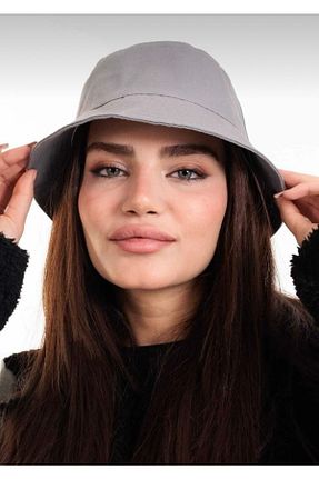 کلاه طوسی زنانه پنبه ای MSASTYLE - کد 475832575