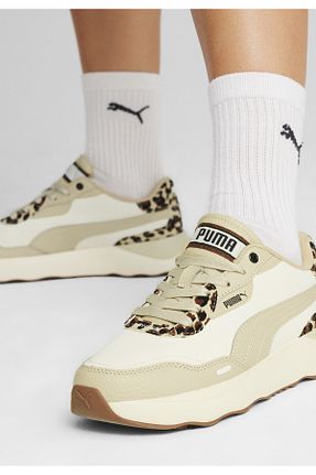 کفش اسنیکر بژ زنانه بند دار Puma - کد 832743492