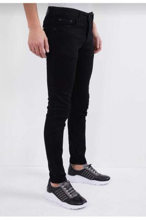 شلوار جین مشکی مردانه پاچه تنگ پنبه (نخی) اسلیم پوشاک ورزشی استاندارد کد 832659700