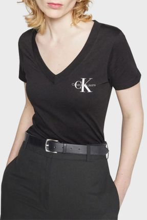 تی شرت مشکی زنانه ریلکس یقه هفت کد 831213288