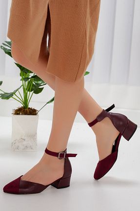کفش پاشنه بلند کلاسیک زرشکی زنانه جیر BiMode - کد 832723139