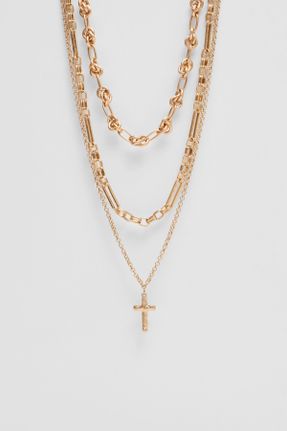 گردنبند جواهر طلائی زنانه آهن کد 832735798