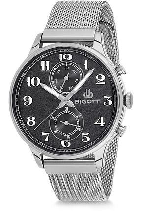 ساعت مچی طوسی مردانه استل (فولاد) Bigotti - کد 7010538